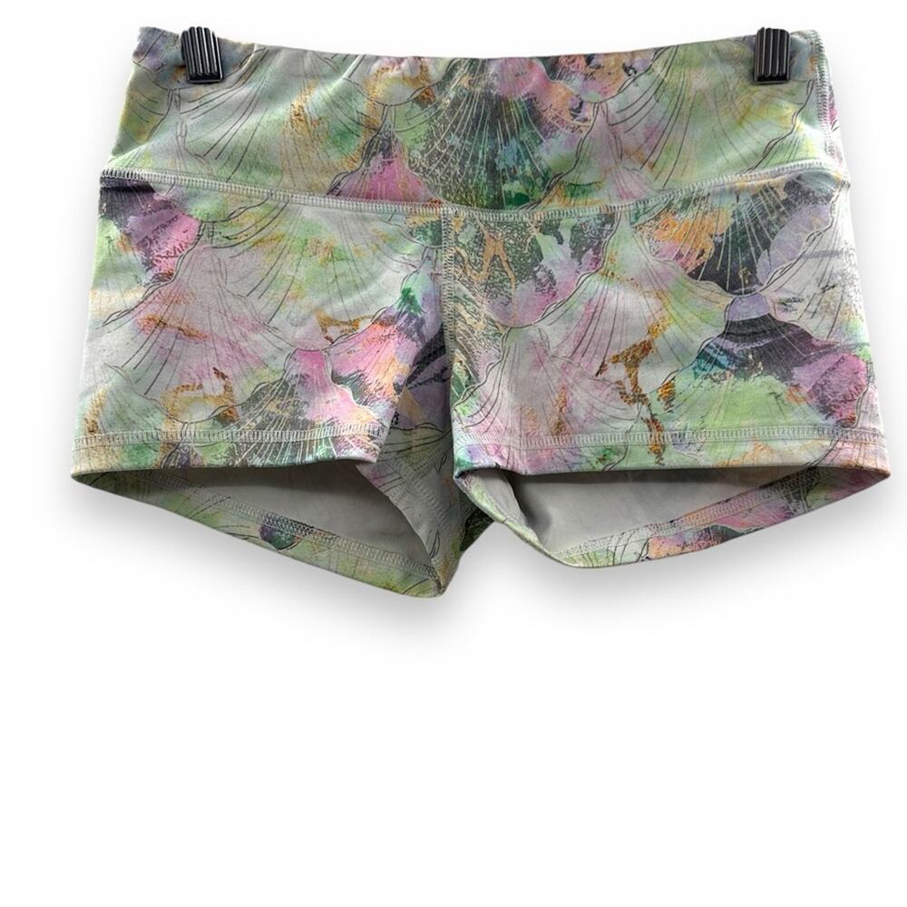 Fleo Low Rise Multicolor Abstract Mermaid Print‎ Activewear Shorts Sz S